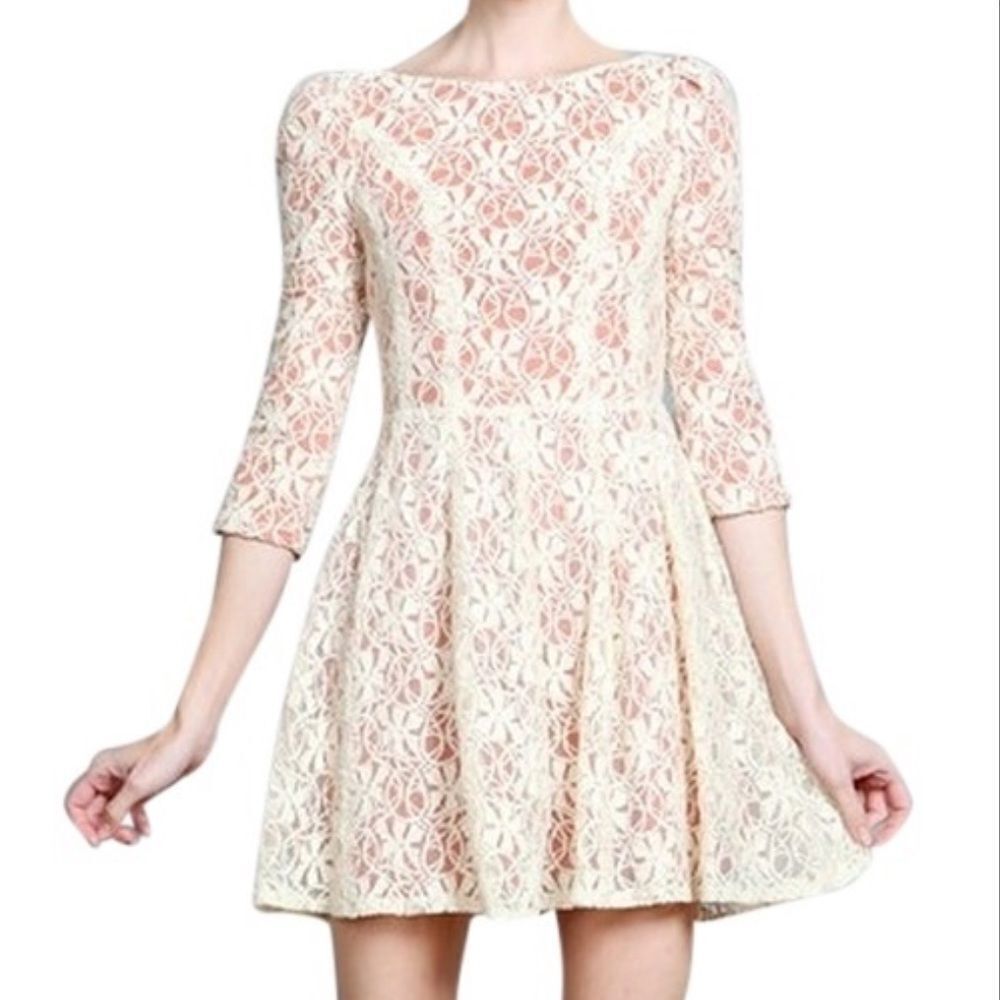 Ark & Co Fit & Flare Lace Crochet Dress - Picture 2 of 11